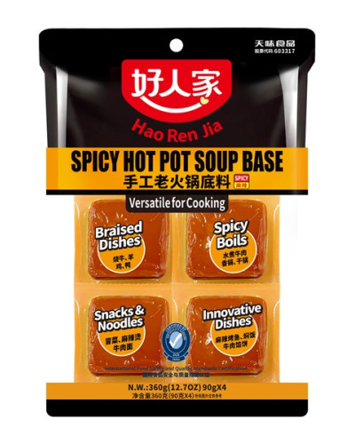 Pasta picanta condimentata pentru Hotpot 4x90g(HRJ)好人家手工老火锅